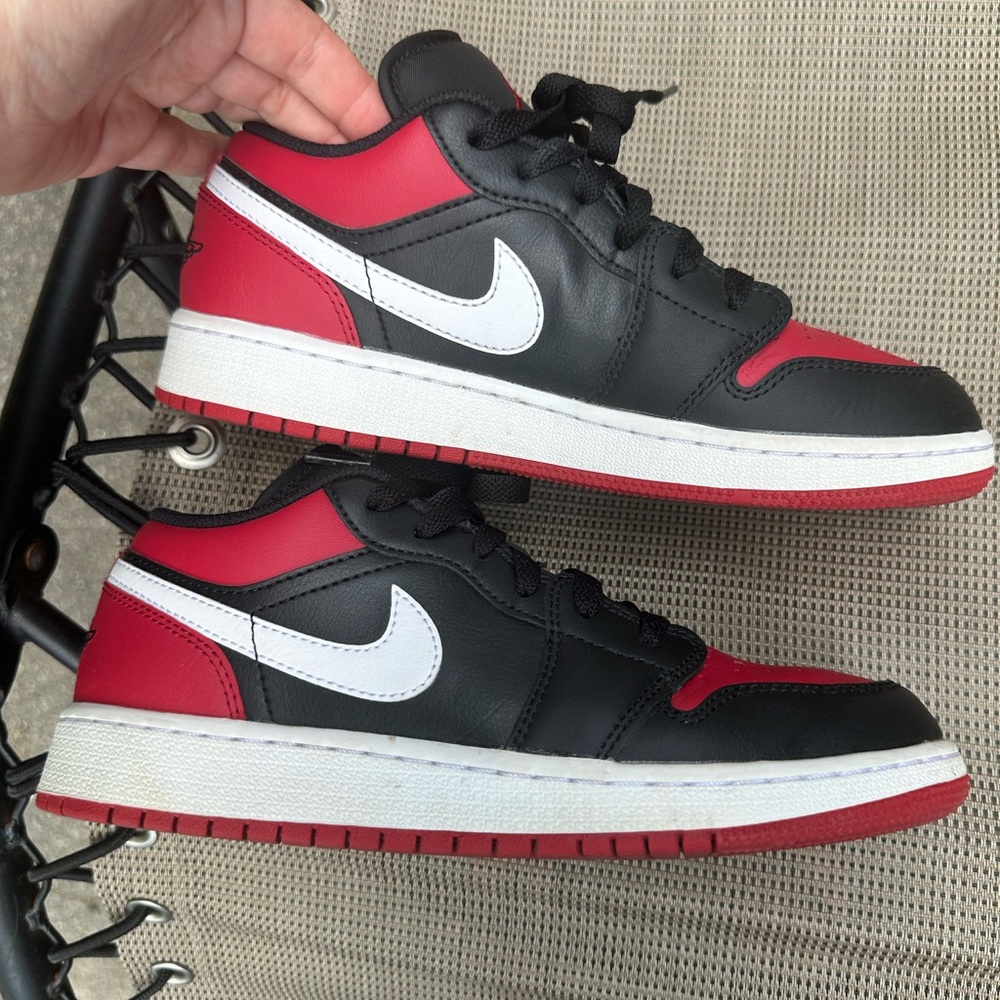 Black and Red Air Jordan 1 Low Size 5 Youth
